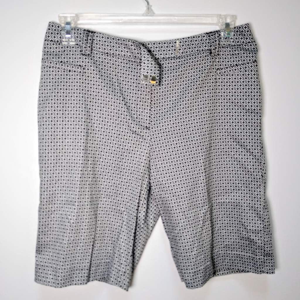 George Black White Patterned Women's Sz 10 Shorts